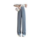 Calça Feminina Cintura Alta Seda Gelo Perna Larga Primavera Verão Chiffon Solta Calça Casual