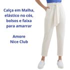 Calça Feminina Clochard Linho com Bolsos Amore Nice Club