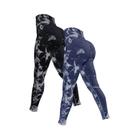 Calça Feminina De Cintura Alta Sem Costura Tie Dye Yoga 2 Peças Leggings De Treino Fitness Academia - others