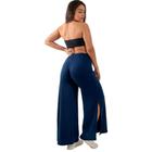 Calça Feminina de Luxo Pantalona Fenda