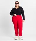 Calça Feminina Em Moletom Plus Size Rovitex Vermelho