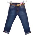 Calça feminina infantil skinny com cinto