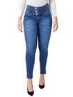 Calça Feminina Jeans Cigarrete Sabrina Modeladora Cós 3 Botões