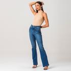 Calça Feminina Jeans Flare Lisa Disparate Básica Moderna