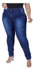 Calça Feminina Jeans Plus Size Cintura Alta Com Lycra