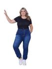 Calça Feminina Jogger Jeans Simples com Amassadinho