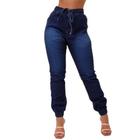 Calça Feminina Jogger Jeans Simples com Amassadinho