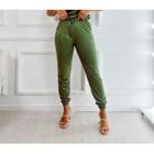 Calça feminina jogger suede casual roupas femininas