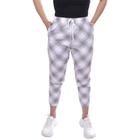 Calça Feminina Jogger Treino Academia Casual Esportiva Tactel Treino 3 Bolsos Xadrez