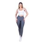 Calça Feminina Legging Básica Moda Fitness Cós Alto Academia Compressão Básica