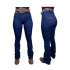 Calça Feminina Minuty Boot Cut Flare Azul Escura Ref: 95035