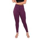 Calça feminina montaria legging canelada ziper