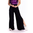 Calça Feminina Pantalona com Fenda na lateral