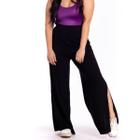 Calça Feminina Pantalona com Fenda na lateral