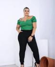 Calça Feminina Plus Size Social Com Lycra Fivela Cores