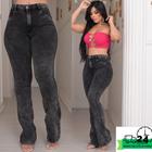 Calça Flare Feminina Marmorizada Preta/Cinza/Chumbo Cintura alta lycra elastano modela bumbum lançamento