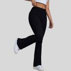 Calça Flare Jeans Preta Feminina Boca de Sino Cintura Alta Modeladora