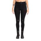 Calça Hot Pant Blackout Com Rasgo no Joelho Lady Rock