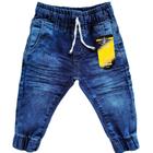 Calça jeans bebe menino com elastano conforto Tam P M e G.