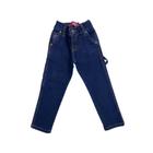 Calça Jeans Carpinteira Infantil Country Os Boiadeiros Azul Escuro Ref.471