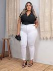 Calca Jeans Cigarrete Modeladora Lipo 360 Cintura Alta Plus Size