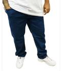 Calça jeans  com elastano azul  masculina  tradicional cote reto tamanha grande