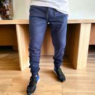 calça jeans em sarja jogger masculina azul marinho