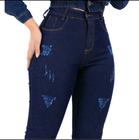 Calça Jeans Feminina Amaciada Azul Escura Skinny Fillger