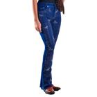 Calça Jeans Feminina Bordada Strass Cavalinhos Rodeio Country Lançamento