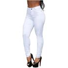 Calça Jeans Feminina Branca Enfermagem Cintura Alta