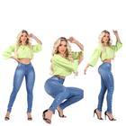 Calça Jeans Feminina Cintura Alta com Lycra Elastano  Efeito Empina Bumbum