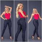 Calça Jeans Feminina Cintura Alta com Lycra Elastano Efeito Empina Bumbum