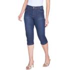 Calça Jeans Feminina HNO Capri Skinny Elastano Azul