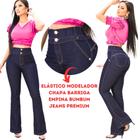 Calça Jeans Feminina Lipo Modeladora Cós Alto Empina Bumbum Strech Chapa Barriga