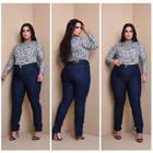 Calça Jeans Feminina Plus Size Cintura Alta Elastano