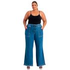 Calça Jeans Feminina Plus Size Pantalona