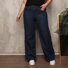 Calça Jeans Feminina Plus Size Wide Leg Lisa Tendencia Casual Super Estilosa e Confortável
