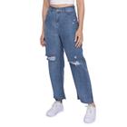 Calça Jeans Feminina Wide Cropped Índigo