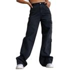 Calça Jeans Feminina Wide Leg Pantalona Cintura Alta