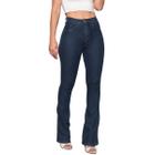 Calça Jeans Flare Boca De Sino Feminina Cintura Alta 