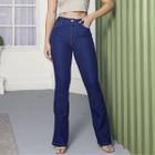 Calça Jeans Flare Feminina Boca Larga Cintura Alta Tendência Premium