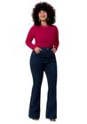 Calça jeans flare plus size chapa barriga lunender 20878