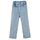 Calça Jeans Hering Infantil Menina Toddler Paper Bag Azul