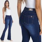 Calça Jeans HNO Jeans Flare Com Barra Desfiada Azul