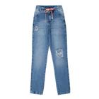 Calça Jeans Juvenil Dipopini Reta com Cordão Azul