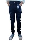 calça jeans juvenil masculina slim com elastano 10 12 14 e 16 anos