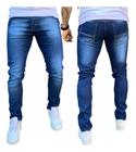 calça jeans masculina caqui skinny tradicional linha premium