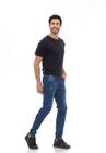 Calça jeans Masculina Skinny Puídos Street - Azul