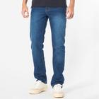 Calça Jeans Masculina Slim Com Elastano Bolso Lisa Azul