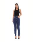 Calça Jeans Mom Feminina Cintura Alta Básica com Elastano 00201 Escura